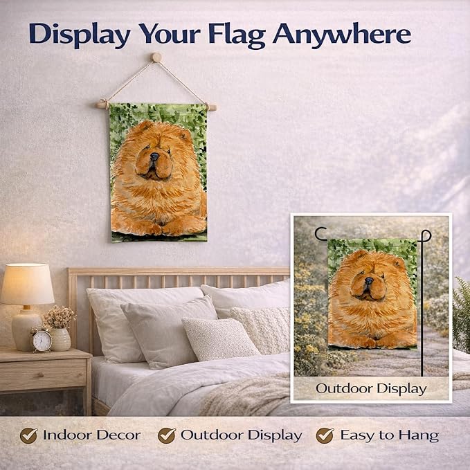Caroline's Treasures SS8709GF Chow Chow Garden Flag Mailbox Flag Decorative Yard Flag Banner Outside Patio Artwork Yard Flower Beds, Garden Size, Multicolor