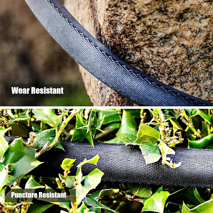 Relxitl Garden Hose 50feet, Water Hose with 10 Function Hose Nozzle, NON-Expandable Hose, Tough & Flexible, Lightweight, Crush Resistant Fittings, Kink & Tangle Free, Rust Proof for Watering