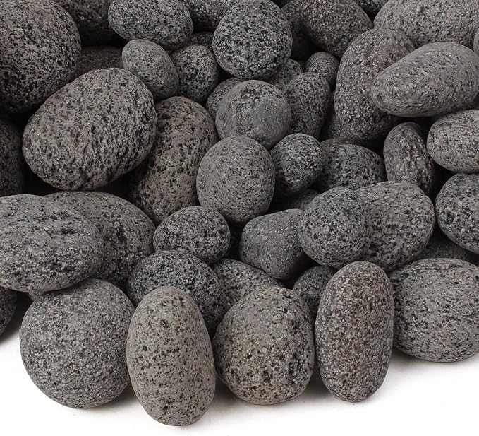 Lava Rock - 10-Pound Tumbled Lava Stones - 1" Black/Gray Lava Pebbles - Volcanic Rock - Landscaping Rocks - Small