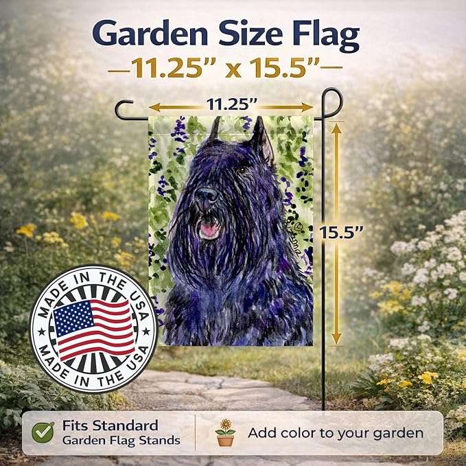 Caroline's Treasures SS8853GF Bouvier des Flandres Garden Flag Mailbox Flag Decorative Yard Flag Banner Outside Patio Artwork Yard Flower Beds, Garden Size, Multicolor