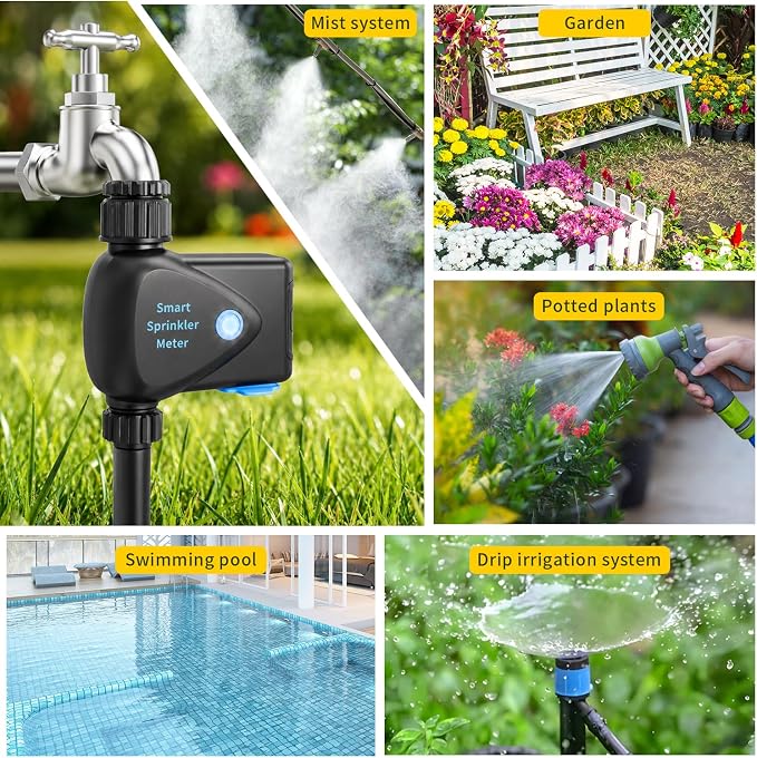 LP WiFi Water Timer, Smart Bluetooth Hose Timer with APP Control, Remote Controlled Watering System with Rain Delay, Manual & Automatic Modes for Garden, Yard, and Lawn Irrigation