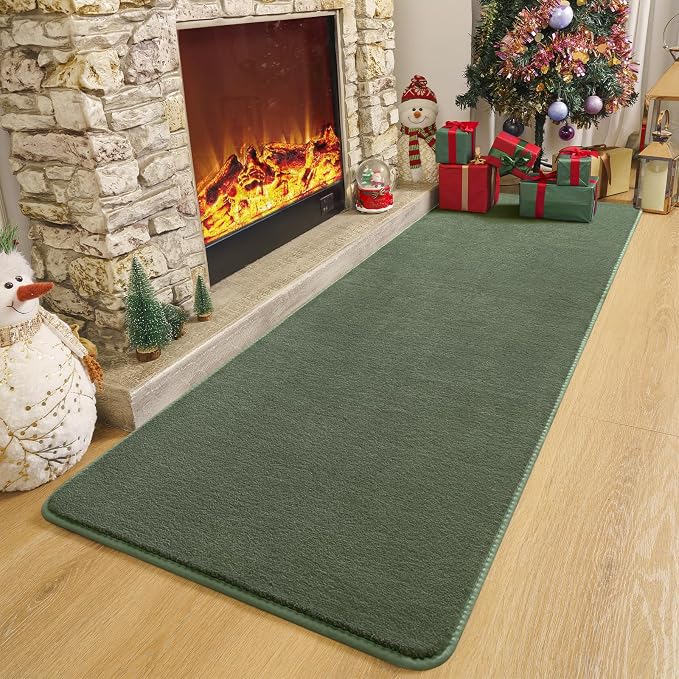 Amearea Modern Soft Hallway Runner Rug, 2x6 Sage Green Washable Runner Rugs | Fluffy Bedroom Bedside Rugs, Indoor Non Slip Memory Foam Rug Carpet for Hallway Entrance Kitchen Living Room Decor