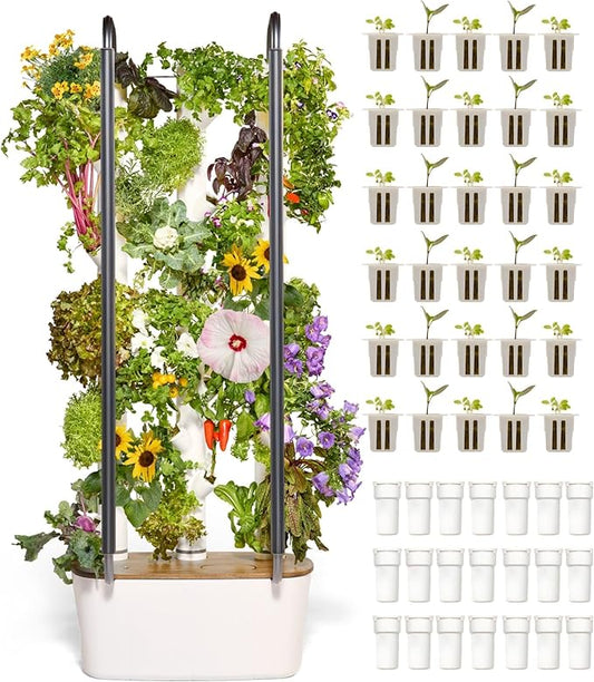 Gardyn Home 4 Vertical Hydroponics Growing System Kit - 30 Plants | AI-Powered Smart Garden with LED Grow Lights. Grow pesticide-free, non-GMO greens & veggies at home—safe, recall-free