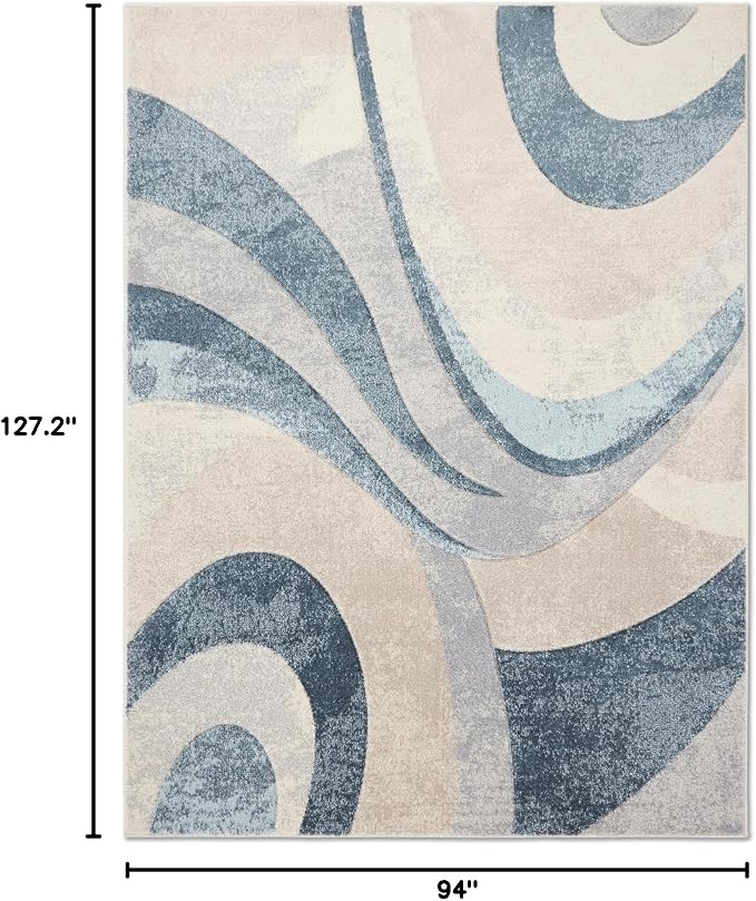 Home Dynamix Tribeca Slade Contemporary Abstract Area Rug, Blue/Grey, 7'10"x10'6"