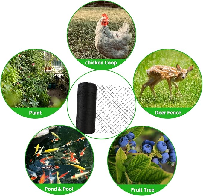 7.5x65 Ft Deer Netting, 1/2 in Strong Woven Bird Netting for Garden Protection, Bird Net for Blueberry Bushes, Strawberry Plants, Vegetables, Against Deer, Squirres, Small Critters