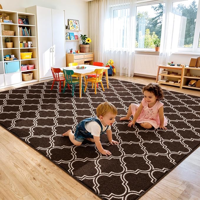 Keeko 6x9 Area Rugs for Living Room,Soft Washable Memory Foam Bedroom Rug | Indoor Throw Rug Low Pile Minimalist Non Slip Carpet for Kids Nursery Classroom Dorm Room Home Decor