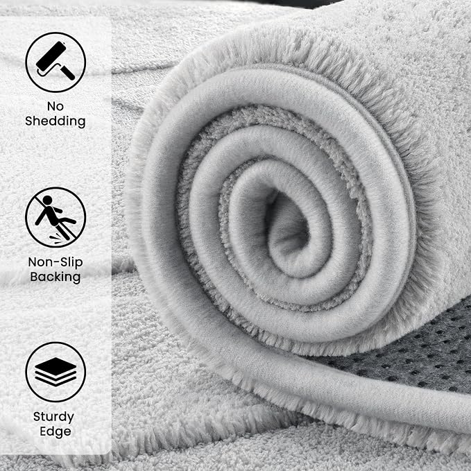 Sour Lemon Area Rugs 9x12 Living Room Bedroom, Large Carpet Grey Rug | Big, Geometric Alfombra Para Salas Modernas, Washable Non Slip Soft Thick Fluffy Plush, Memory foam Rug for Kids Playroom