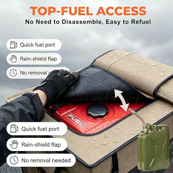 2025 Upgrade, Generator Covers While Running, 900D+210D Double Layer Production, Heavy Duty Dustproof and Waterproof Generator Covers, for 5000W-10000W Frame Generators, khaki, with Storage Bag
