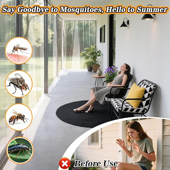 ANPHSIN 65x10ft Ultra fine Mosquito Net for Patio - Mesh Netting Screen for Outdoor Garden Porch Balcony, Protects Skin & Plants from Bugs, Birds, White