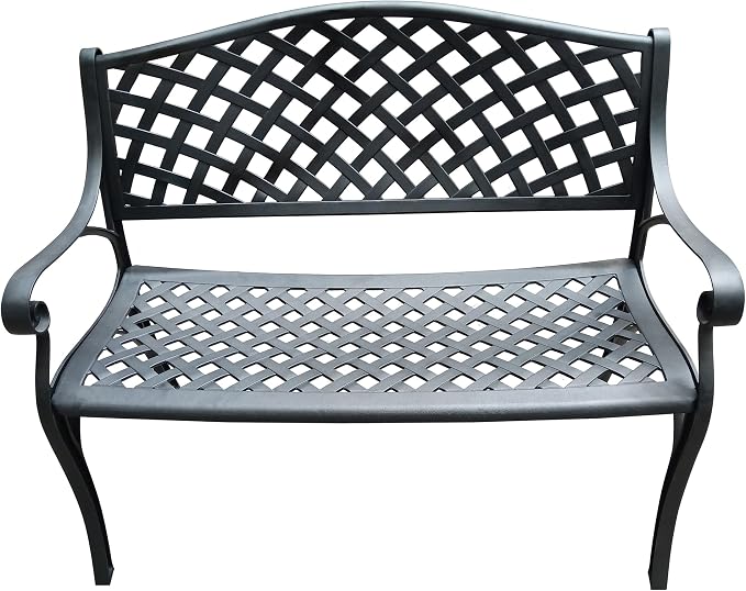 Outdoor Aluminum Modern Patio Bench Loveseat