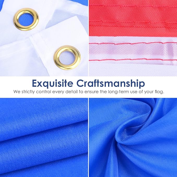 AhfuLife 2 Pcs French Flag 3 x 5 Ft France Flag, Large France National Flags for Outside - Double Side with Brass Eyelets for Olympic Party Decorations, Bar Garden Street Decoration Indoor Outdoor