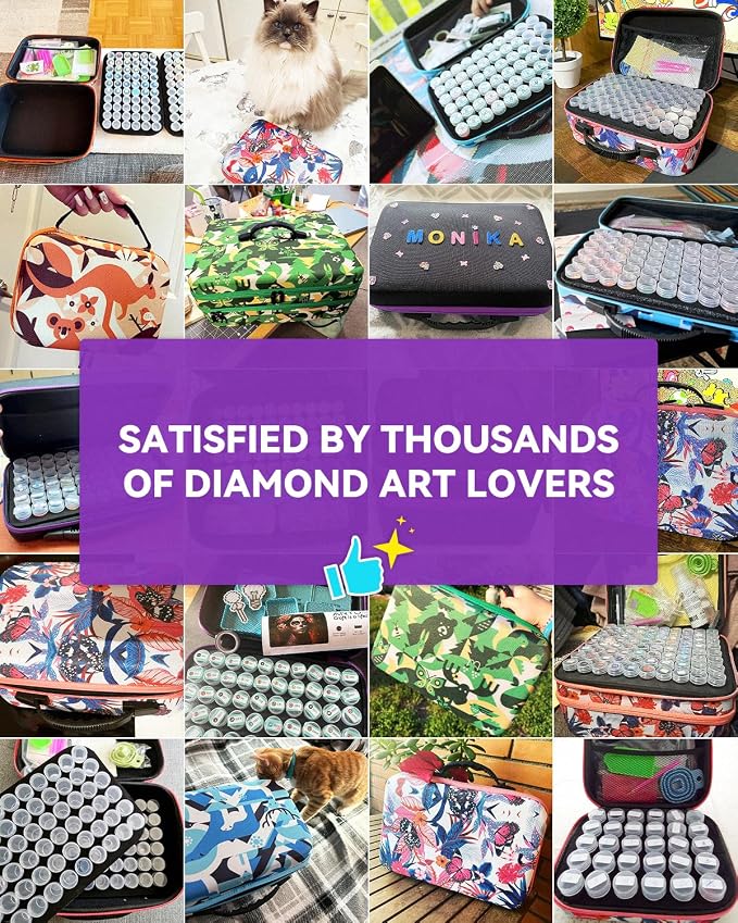 ARTDOT 60 Slots Storage Container for Diamond Art Kits for Adults, Portable Bead Storage Boxes for Diamond Painting Accessories and Tools