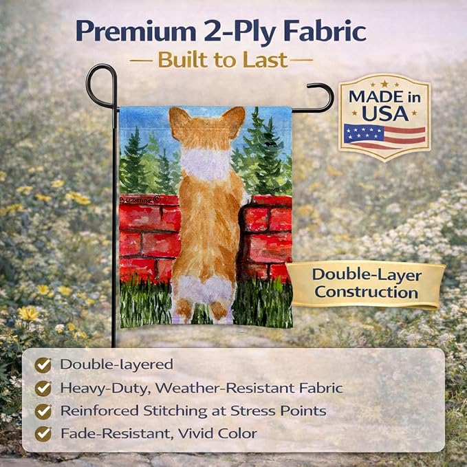 Caroline's Treasures SS8870GF Corgi Garden Flag Mailbox Flag Decorative Yard Flag Banner Outside Patio Artwork Yard Flower Beds, Garden Size, Multicolor
