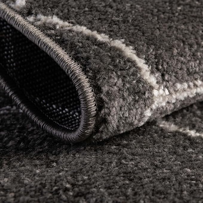 Unique Loom Trellis Frieze Collection Area Rug - Geometric (6' 1" x 9' Rectangle Dark Gray/Ivory)