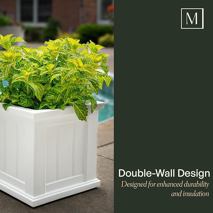 Mayne 4837W Cod Planter, White, 16" x 16" (4837-W)