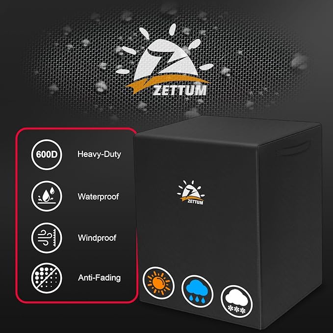 Zettum Air Conditioner Cover for Outside Units 30 Inch - 600D Air Conditioning AC Covers Waterproof, Outdoor Winter Cover for Central AC Condenser, Swamp Cooler, Pool Heater, Heat Pump, HVAC and More