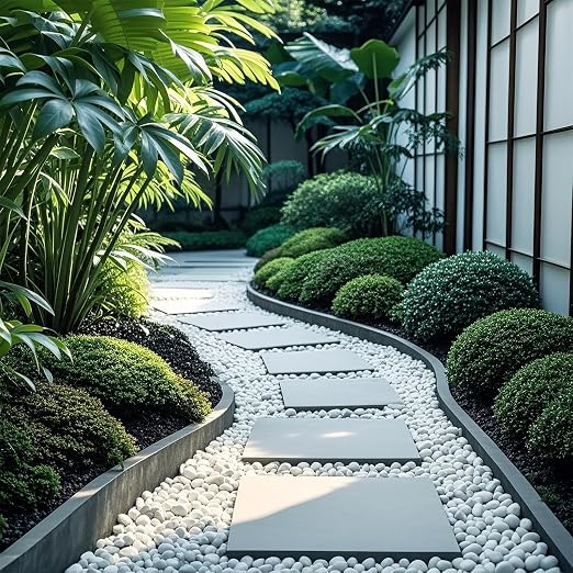 River Rocks for Landscaping, 40lbs White Pebbles for Indoor Plants, 1-2 Inch Decorative Rocks for Planters, High Polished Stones for Vase Filler Fish Tank Garden