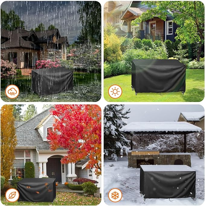 Outdoor Prep Table Cover,46 inch Waterproof Outdoor Grill Cart Cover Pizza Oven Table Cover,Patio Rectangle Furniture Covers - 46 x 23 x 32 Inch