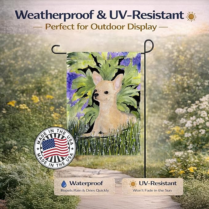 Caroline's Treasures SS8325GF Chihuahua Garden Flag Mailbox Flag Decorative Yard Flag Banner Outside Patio Artwork Yard Flower Beds, Garden Size, Multicolor