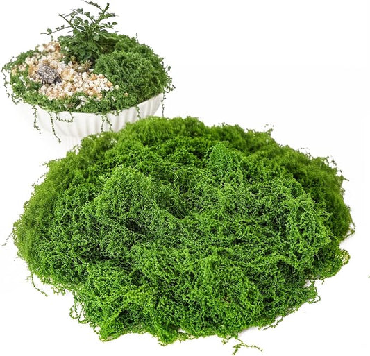Fake Green Moss for Potted Plants Indoor,28.2oz Artificial Moss for DIY Crafts, Decorative Faux Grass for Planters, Model Making,Table Centerpieces,Walls, Wedding, Terrariums, Fairy Garden Accessories