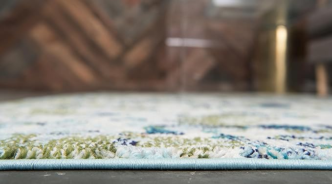 Unique Loom Chromatic Collection Area Rug - Champagne (4' 1" x 6' 1" Rectangle, Light Blue/ Blue)