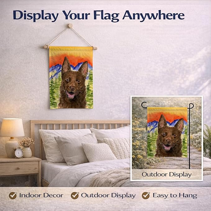 Caroline's Treasures SS8422GF Australian Kelpie Garden Flag Mailbox Flag Decorative Yard Flag Banner Outside Patio Artwork Yard Flower Beds, Garden Size, Multicolor