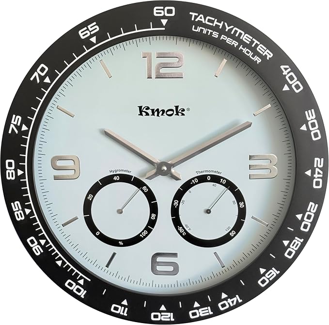 16" Silent Wall Clock, Pastel Blue, 3D Raised Numbers | Battery Operated, Indoor Home Office Decor, Easy to Read Large Dial, Plastic Frame with Glass Cover, Silent Sweep Movement