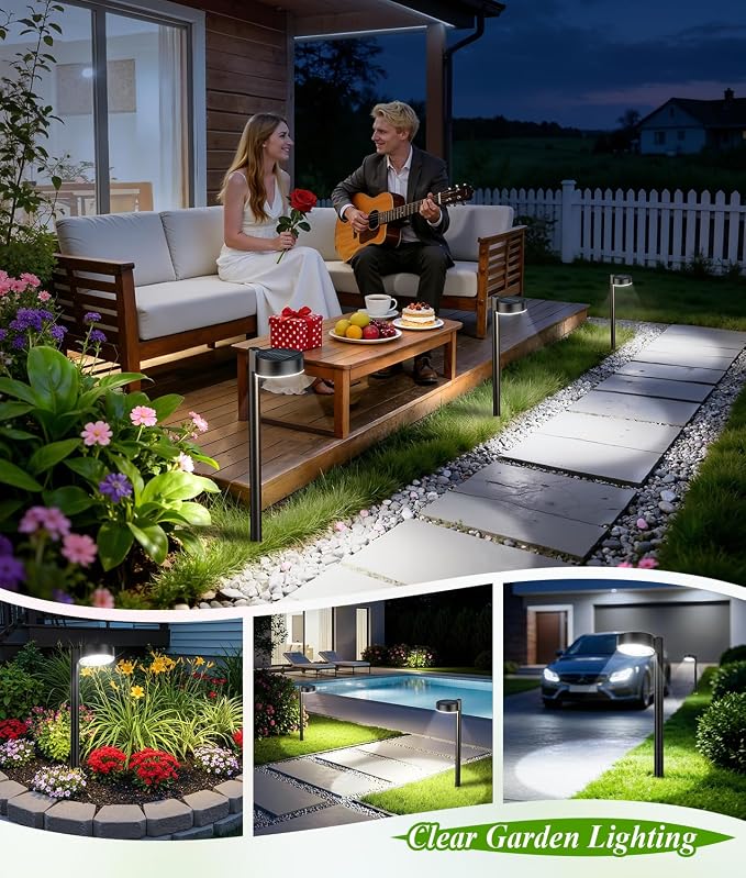 ELECLINK 12 Pack Solar Pathway Lights Outdoor, Solar Powered Landscape Path Light with Larger LED Lens, Brighter Up to 12 Hrs Waterproof Outdoor Solar Light for Yard Garden Walkway Driveway Sidewalk
