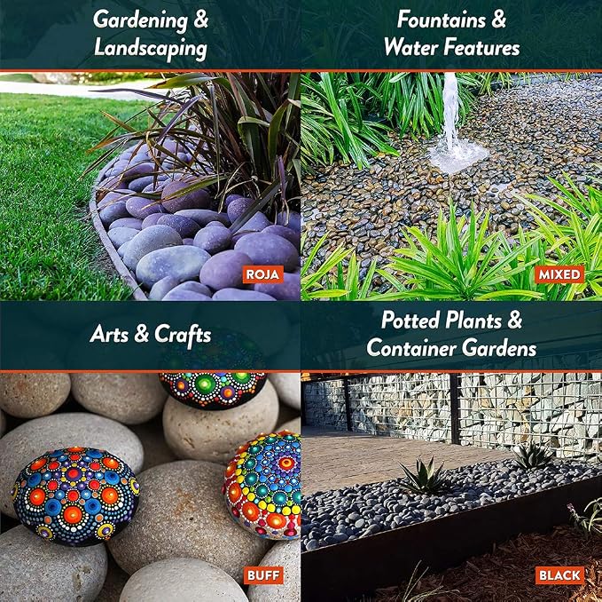 Mexican Beach Pebbles | 20 Pounds of Smooth Unpolished Stones | Hand-Picked, Premium Pebbles for Garden and Landscape Design | White Criva, 1/4 Inch