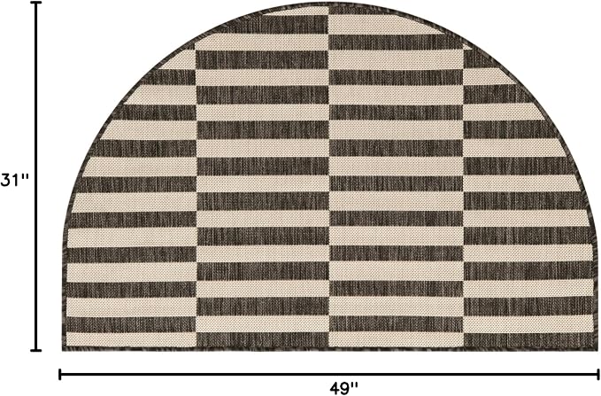 Unique Loom Outdoor Striped Collection Area Rug - Striped (2' 7" x 4' 1" Hearth Charcoal/Ivory)