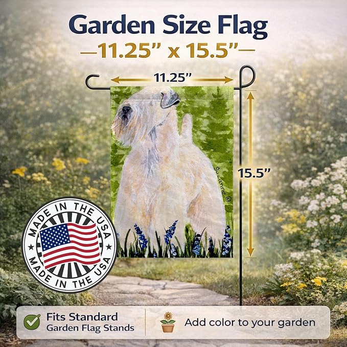 Caroline's Treasures SS1033GF Wheaten Terrier Soft Coated Garden Flag Mailbox Flag Decorative Yard Flag Banner Outside Patio Artwork Yard Flower Beds, Garden Size, Multicolor