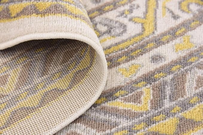 Unique Loom Williamsburg Collection Traditional Border with Dotted Center Area Rug, Round 8' 0" x 8' 0", Beige/Yellow