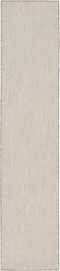 Nourison Home Courtyard Ivory Silver 2'2" x 16' Area Rug - Easy Clean, Non Shedding, Bed Room, Living Room, Dining Room, Kitchen (16' Runner)