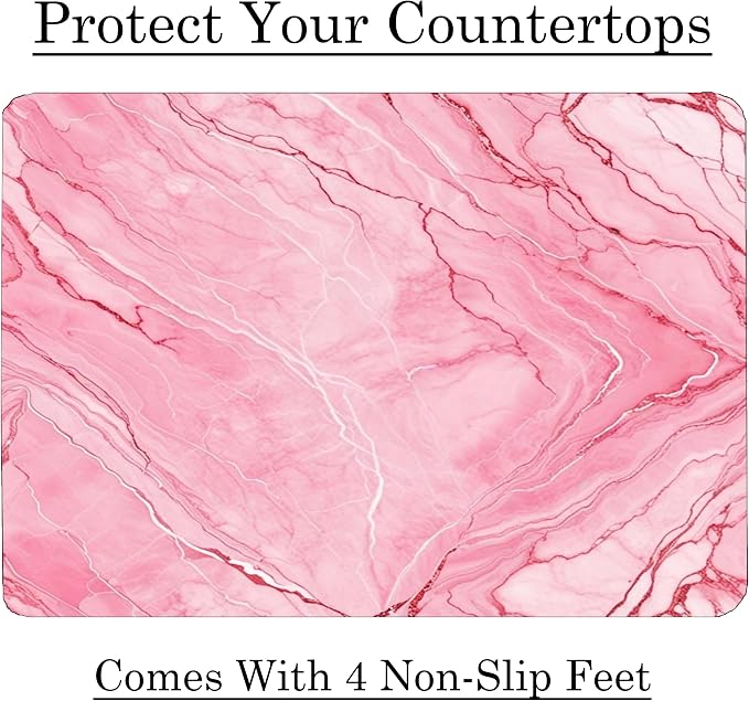 Pink White Marble Kitchen Glass Cutting Board Ocean Decorative Gift Marbled Granite Stone Rock Gift For Her Mom Wife (Pink 2)
