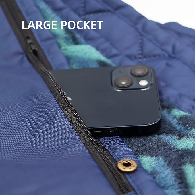 Large Waterproof Outdoor Blanket Thick Fleece 80" x 58" | Windproof Stadium Blanket, Wearable Poncho, Machine Washable for Camping, Car, Pet, Picnics - Jungle