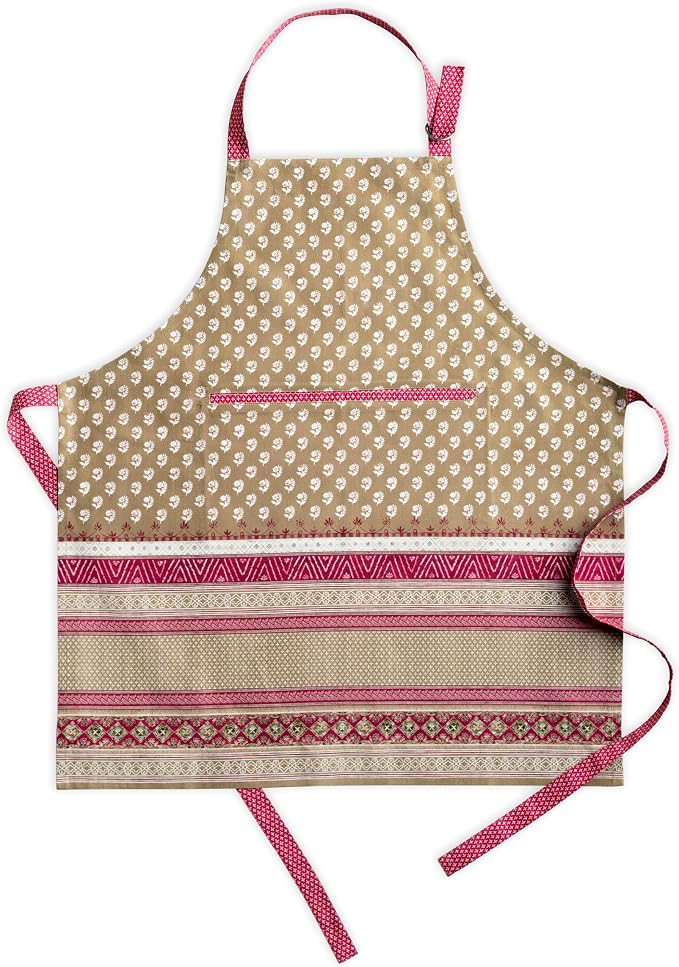 Maison d' Hermine Aprons for women with Pocket 100% Cotton (27.50"x31.50") | Adjustable Neck Strap & long ties Apron Men Chef Wedding Cooking Gardening Server Maid