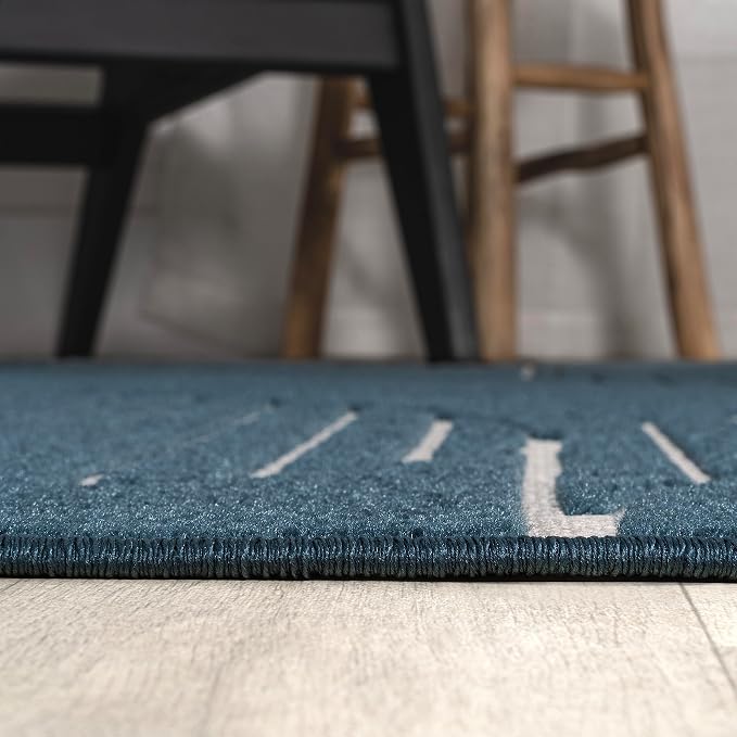 JONATHAN Y Nordby High-Low Arch Striped Navy/Cream Indoor/Outdoor Area Rug, 3x5, Contemporary, Bohemian, Transitional for Bedroom,Kitchen,Living Room,Non Shedding,Easy-Washing (SCN104A-3)
