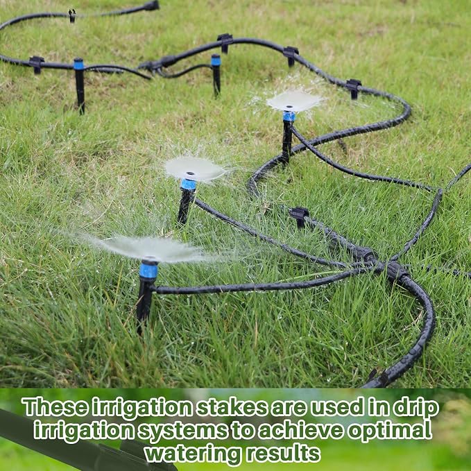 100 Pcs Irrigation Drip Support Stakes 1/2 Inch Tubing Hose Holder, Pipe Universal Drip Lines Tubing Hose for Gardening Patio Lawn Irrigation Growing