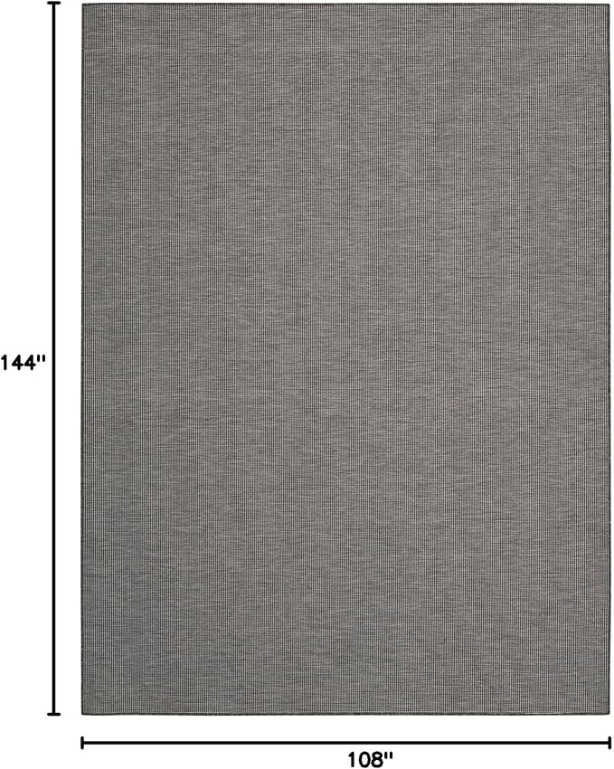Nourison Home Positano Charcoal 9' x 12' Area Rug - Easy Clean, Non Shedding, Bed Room, Living Room, Dining Room, Kitchen (9' x 12')