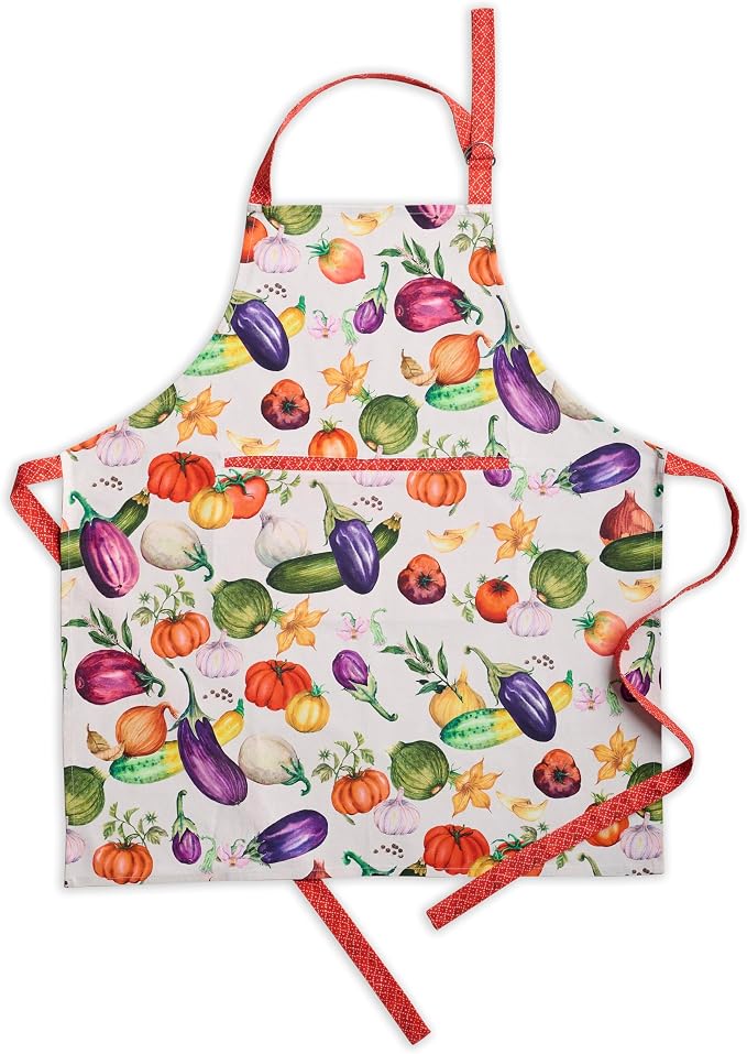 Maison d' Hermine Aprons for women with Pocket 100% Cotton (27.50"x31.50") | Adjustable Neck Strap & long ties Apron Men Chef Wedding Cooking Gardening Server Maid