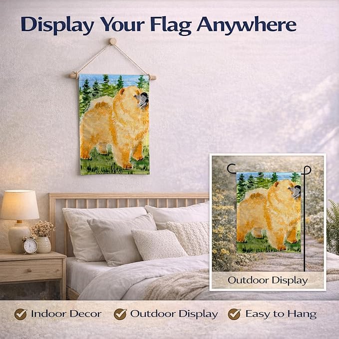 Caroline's Treasures SS8871GF Chow Chow Garden Flag Mailbox Flag Decorative Yard Flag Banner Outside Patio Artwork Yard Flower Beds, Garden Size, Multicolor