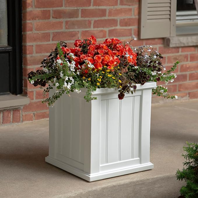 Mayne 4837W Cod Planter, White, 16" x 16" (4837-W)