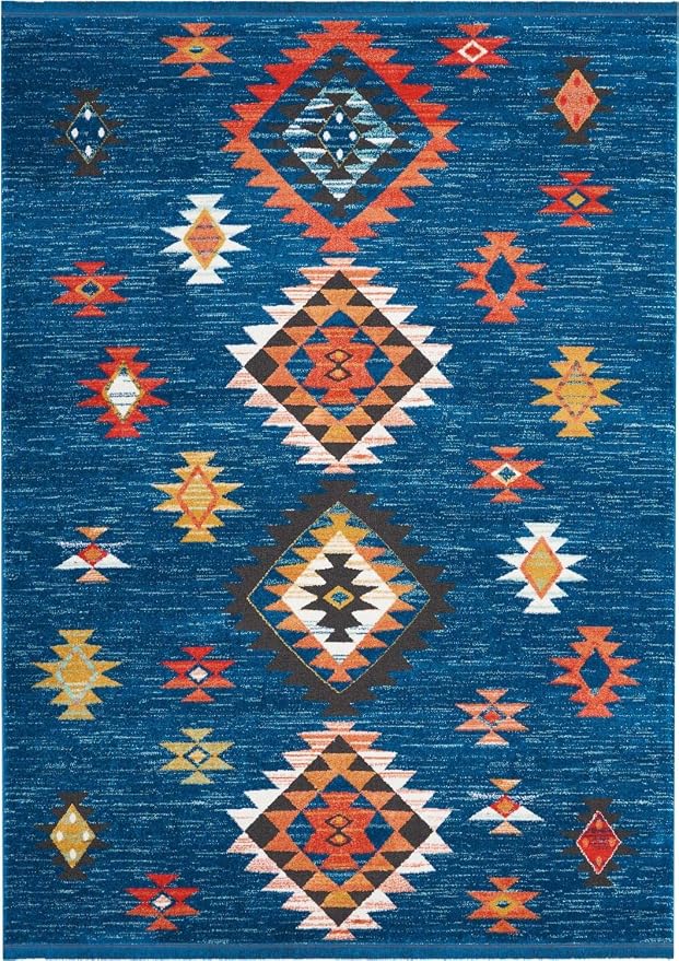 Nourison Tribal Decor 9'3" X 13' Rectangle Area Rugs in Blue 099446403506
