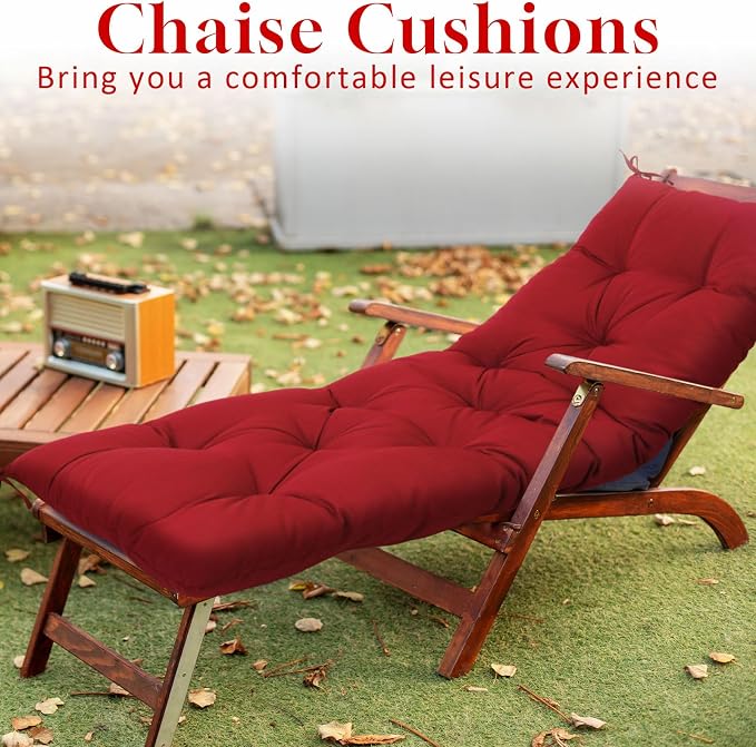 Wenqik Outdoor Bench Cushion 44 x 19 x 5 Inch Waterproof Patio Swing Cushion with Removable Zippered Cover Adjustable Ties Seat Pad for Porch Bench Garden Loveseat (Brick Red, Classic)
