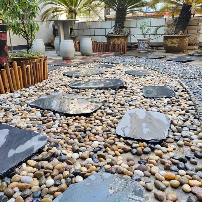 20LB Mixed Color River Rocks - 2-3 inch High Polished Decorative Pebbles, Stones for Landscaping, Natural River Rocks for Outdoor Décor, Plants,Vase Filler,Fish Tank