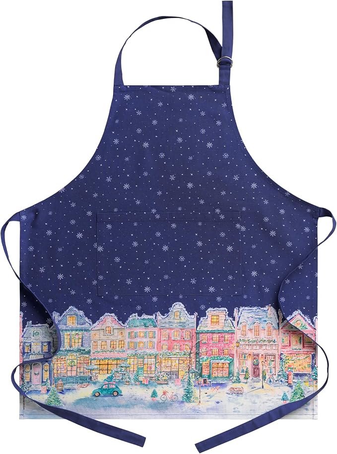 Maison d' Hermine Aprons for women with Pocket 100% Cotton (27.50"x31.50") | Adjustable Neck Strap & long ties Apron Men Chef Wedding Cooking Gardening Server Maid