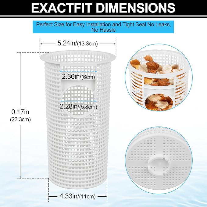 R0480100 Pool Pump Debris Basket Replacement, Compatible with Zodiac Jandy FloPro FHPM Series Pump, Heavy‑Duty Plastic Pool Pump Strainer Basket 2 Pack