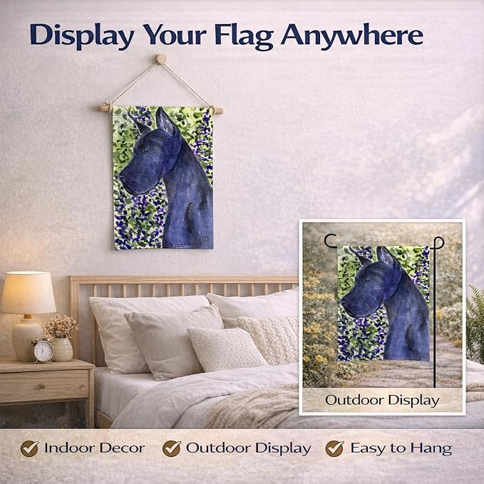 Caroline's Treasures SS8745GF Great Dane Garden Flag Mailbox Flag Decorative Yard Flag Banner Outside Patio Artwork Yard Flower Beds, Garden Size, Multicolor