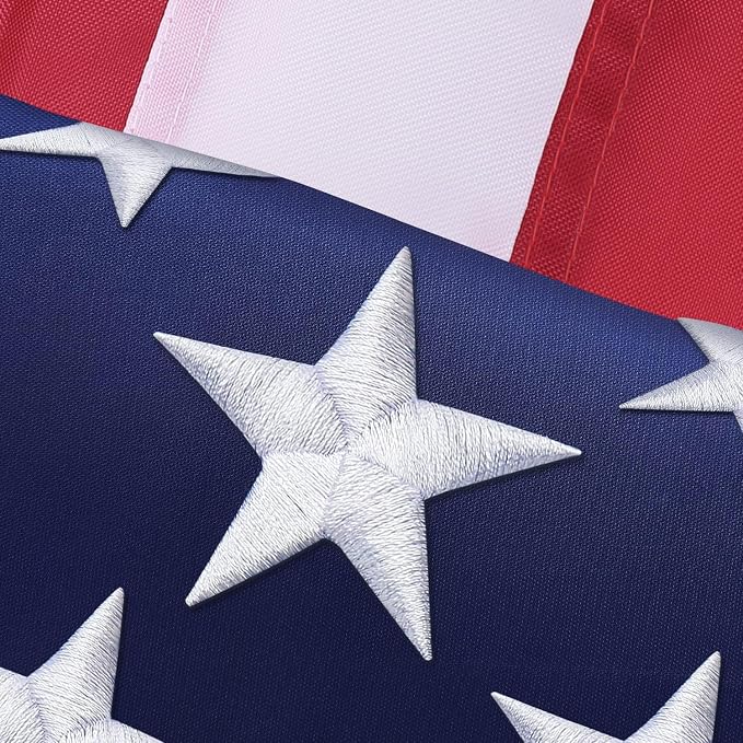 American Flag 3x5 Ft, Heavy-Duty Polyester USA Flag, Embroidered Stars & Sewn Stripes, UV Fade Resistant Waterproof All Weather Flag with Anti-Corrosion Brass Grommets, Indoor Outdoor Decor for Yard, Patio, 4th of July
