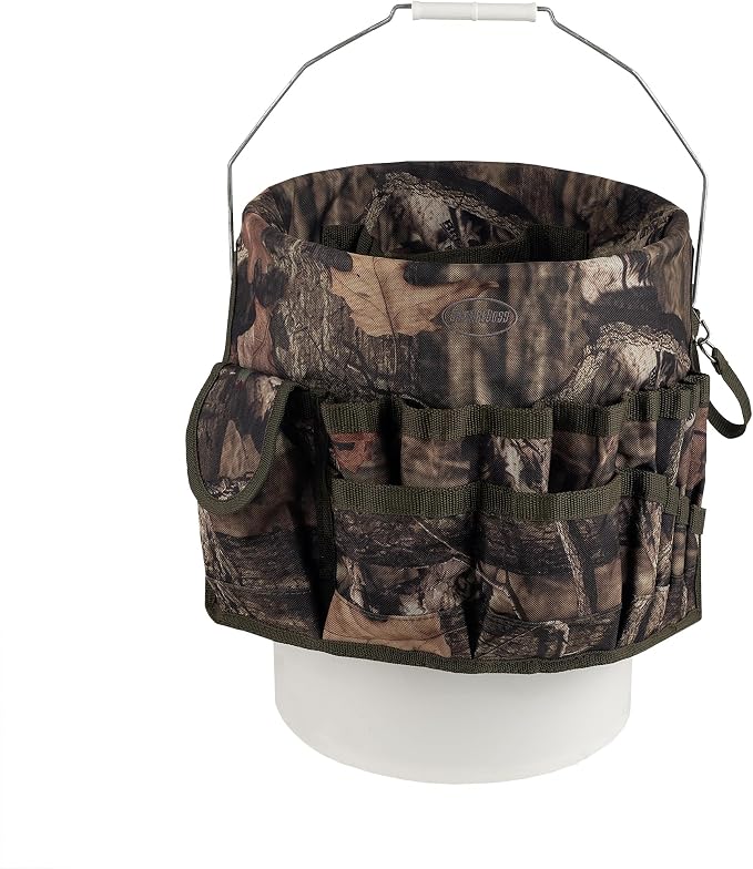 Bucket Boss - Camo Bucketeer Bucket Tool Organizer (Fits 5 Gallon Bucket), Bucket Organization (85030), Mossy Oak Camo